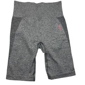 Gymshark Womens Small Gray Pink Flex Cycling Biker Shorts Seamless High Waisted